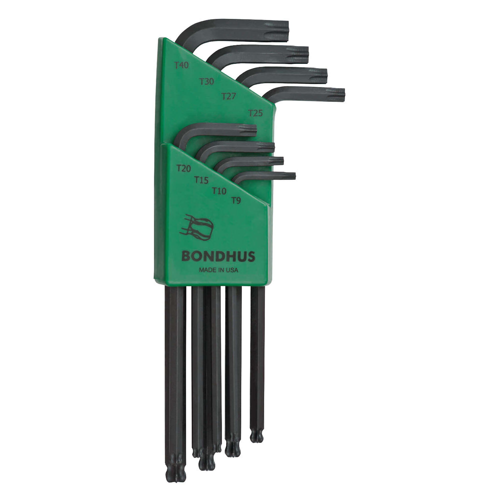 Bondhus BallStar L-wrench Set of 8, T9-T40, Model 11332